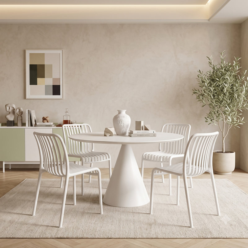 Chaise de salle à manger d'extérieur empilable, chaise d'appoint de patio en plastique sans accoudoirs toutes saisons sans assemblage pour le jardin, la cour arrière et le balcon