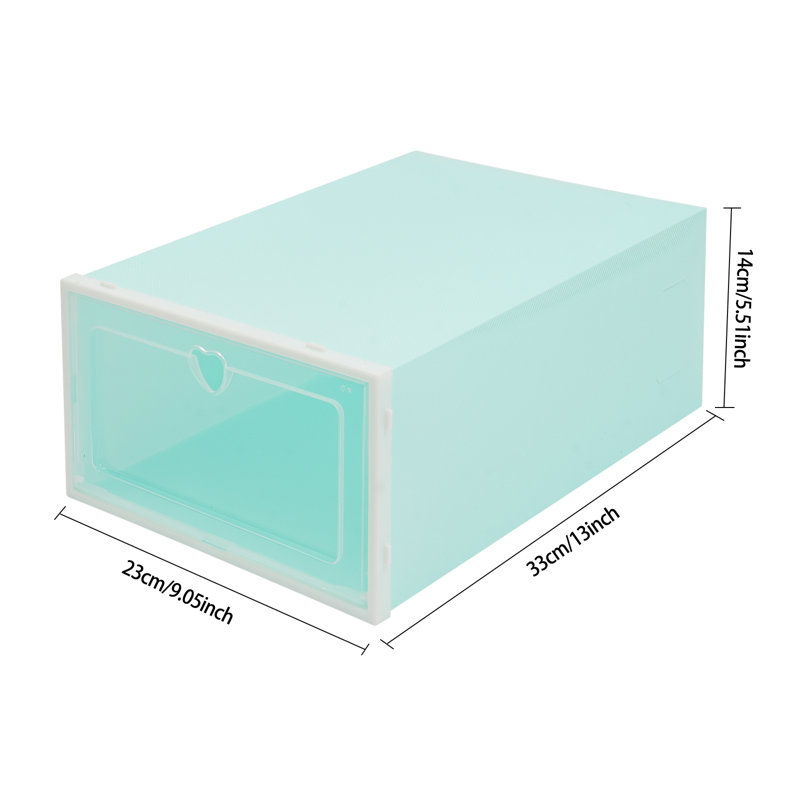 24 Pair Stackable Shoe Storage Box, Green