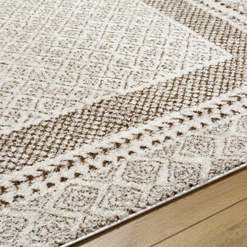 Tapis brun tissé à la machine Calvo, Rectangle 6 pi 7 po x 9 pi