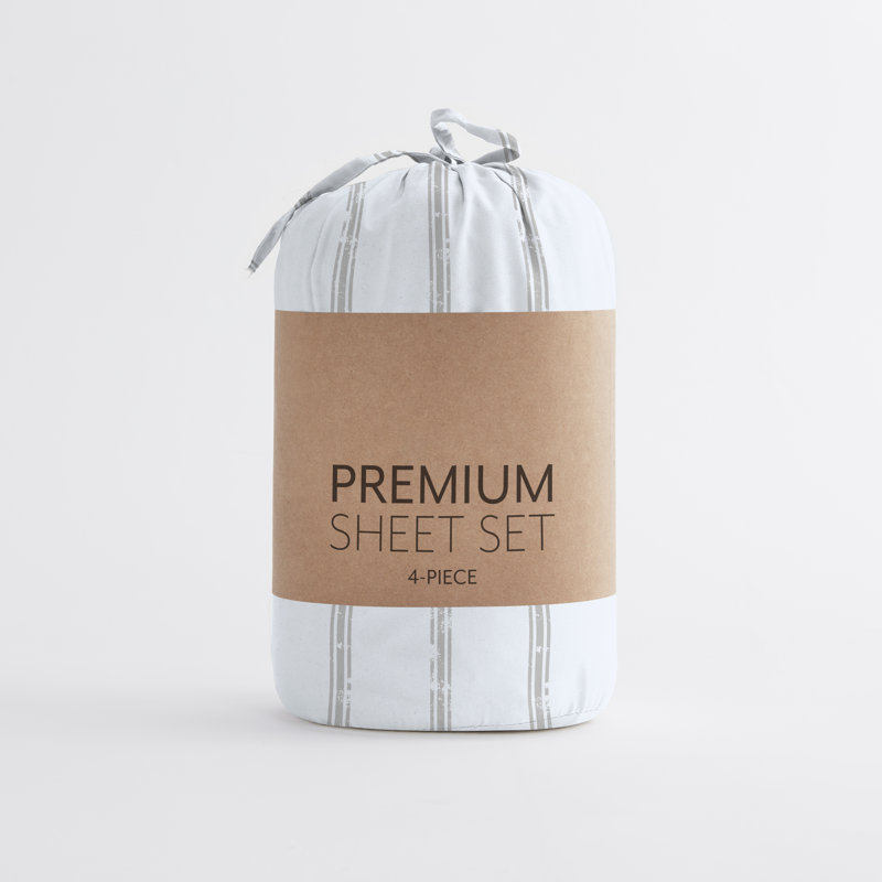Twin Gray Chevron Deep Pocket Microfiber Sheet Set