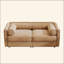 Élégant canapé 2 places en chenille avec siège de rangement, dossier cylindrique et accoudoirs, causeuse moderne en tissu avec espace de rangement caché