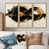 Toile avec cadre flottant or
