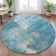 Machine Washable Indoor/Outdoor Xhevrie Blue Rug
