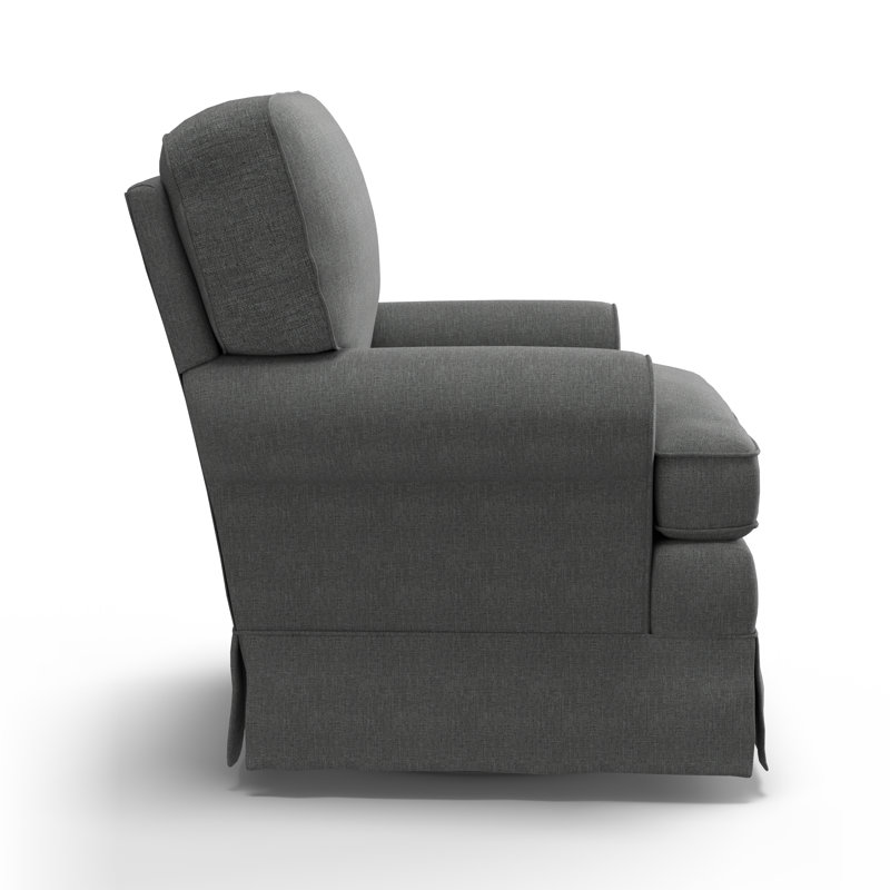 Upholstered Swivel Armchair, Charcoal Grey Performance