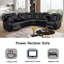 3-Piece Power Recliner Sectional With LED Lights & Wireless Charging – Electric Textured Leather Sofa Set-1172770570