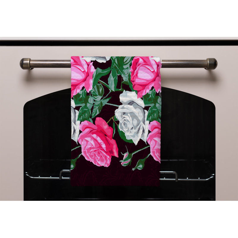Cotton Floral Waffle Tea Towel Kitchen Towel