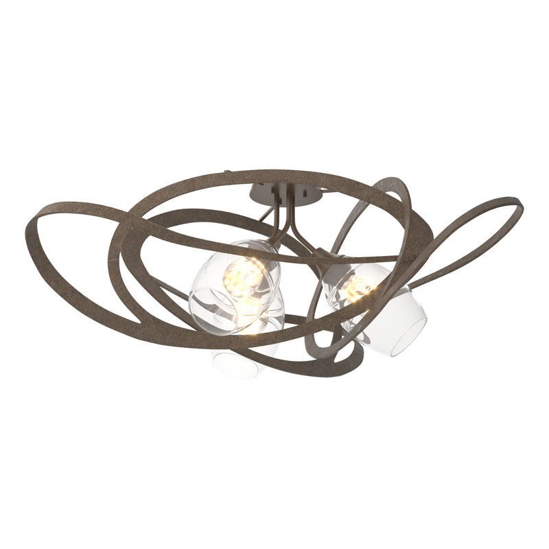 Plafonnier semi-encastré 3 lumières 37,2 po Nest, Bronze