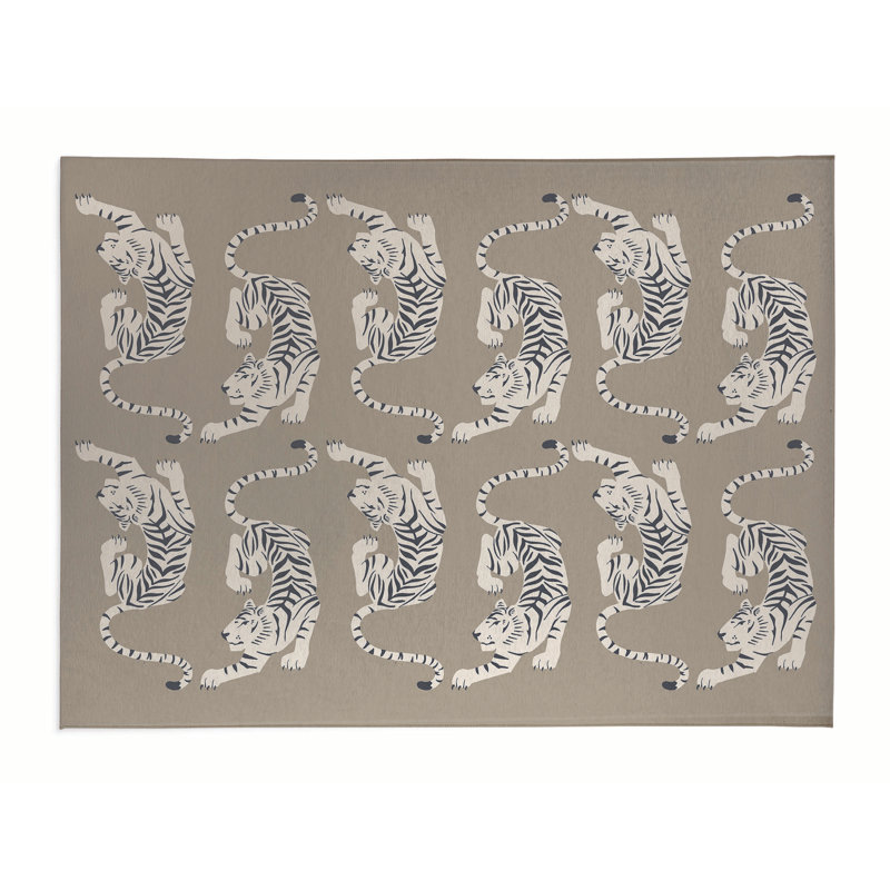 Hey Tiger Outdoor Rug, Rectangle 3' x 5'