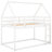 Twin Over House-Shaped Bunk Bed In White, With - Reliable & Practical House , White For A Charming Night-1249333663