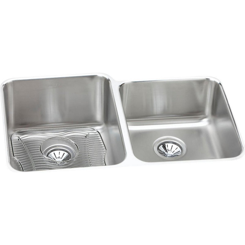 Ensemble d'évier de cuisine à double cuve encastrable L 31,25 po x l 20,5 po Lustertone