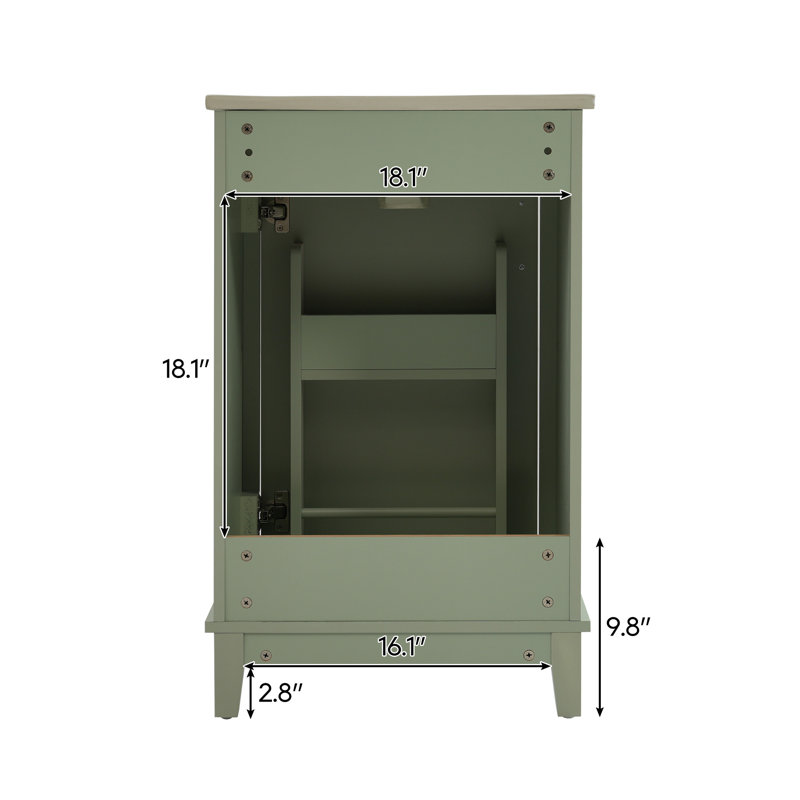 Meuble-lavabo de 20 po avec lavabo, Vert