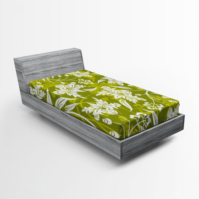 Microfiber Floral Fitted Sheet, Twin XL Fitted Sheet
