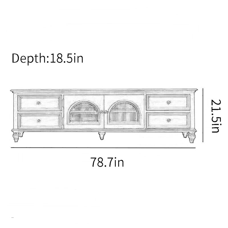 Meuble télé américain simple, 78.7"
