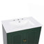 Meuble-lavabo 30 po avec lavabo style rétro, espace de rangement multifonctionnel, tablette de porte, porte à fermeture douce, vert-915677919