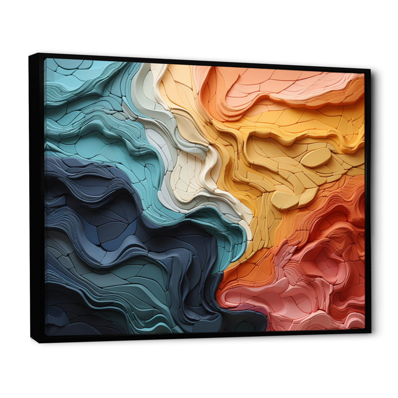 Biomorphism Organic Forms IV - Biomorphism, art mural, H 30 po x l 40 po x P 1,5 po, Cadre flottant noir
