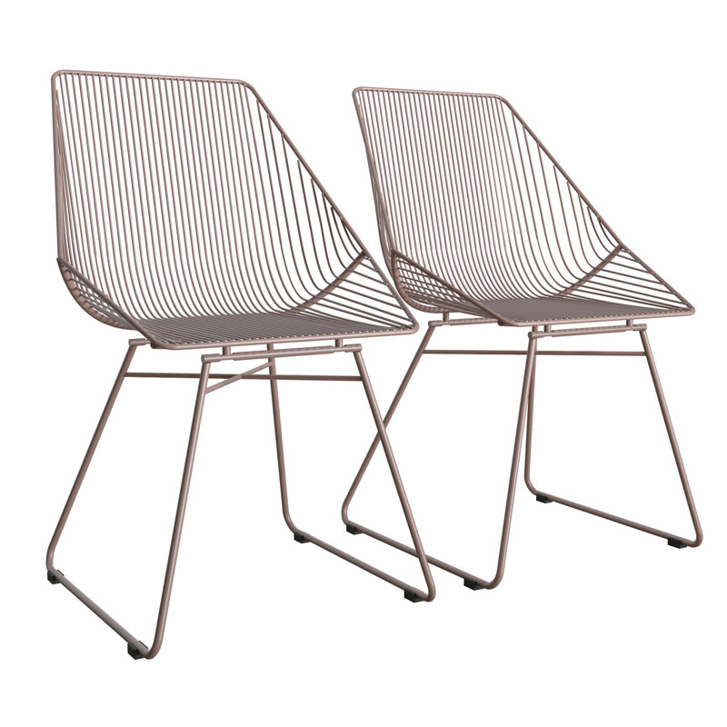 46cm H Slat Back Side Chair, Blush Pink