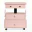 Table de bout roulante à hauteur ajustable laquée ultrabrillante, table à plateau relevable multifonctionnelle avec station de charge, tiroirs de rangement et roues verrouillables pour le salon, la chambre à coucher et le bureau-129161568