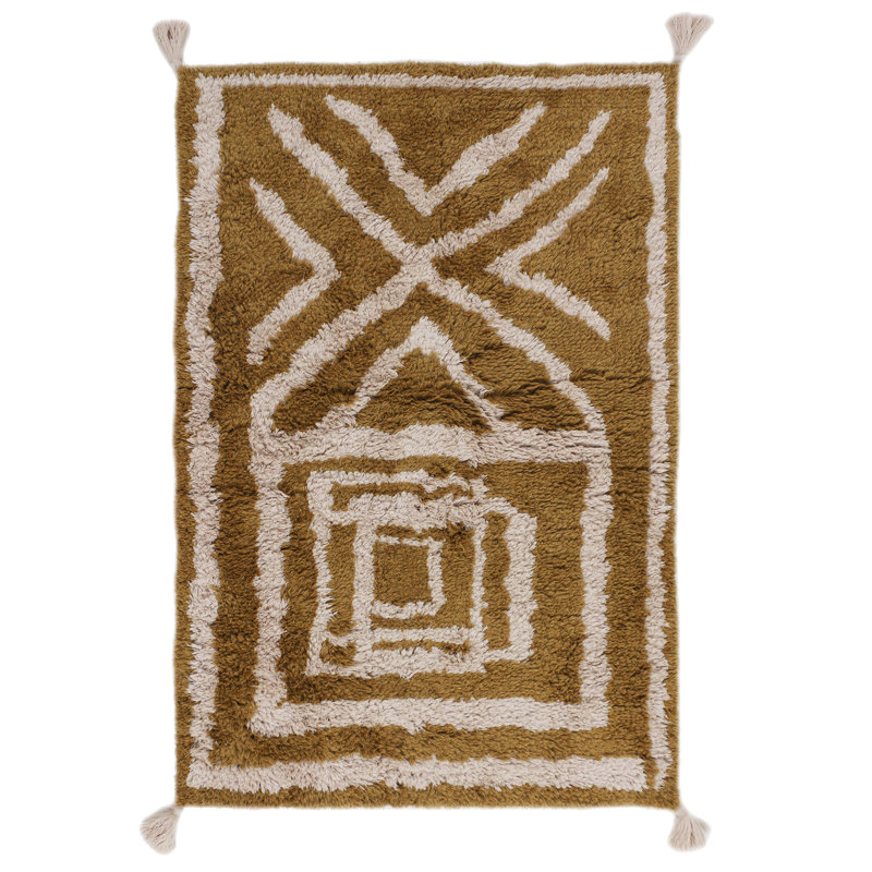 Ulla Area Rug in Yellow, Rectangle 9' x 12'