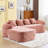 Chenille L-Shaped Sectionals Sofa With Four Pillows-1762541896