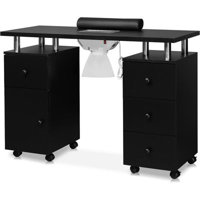 White Manicure Table Nail Desk W/Electric Dust Collector
