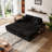79.5" Convertible Sectional Sofa, Soft Corduroy Fabric, Fluffy Modern Sleeper Chair, Oversized Double Lounge Seat for Living Room – Black-1496922284