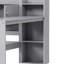 Lit de jour gris avec 3 armoires de rangement, 2 tiroirs, bureau d'étude polyvalent et lit multifonctionnel en forme de L fonctionnel, matériaux personnalisables-118874521