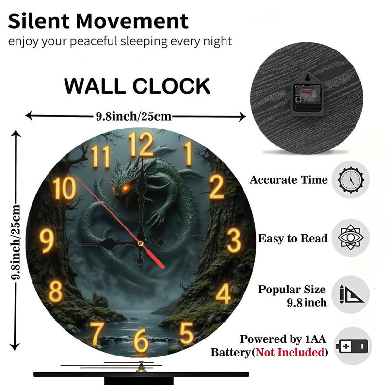 Horloge à thème dragon