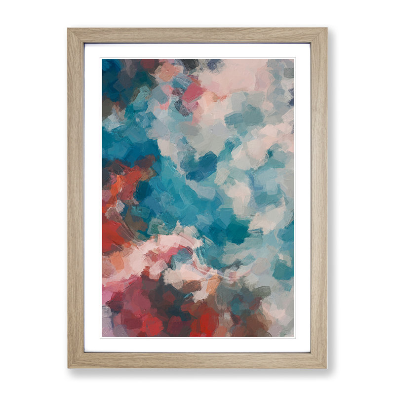 Roadrunner Abstract - Single Picture Frame Painting, 64cm H x 46cm W x 2cm D, Oak Framed