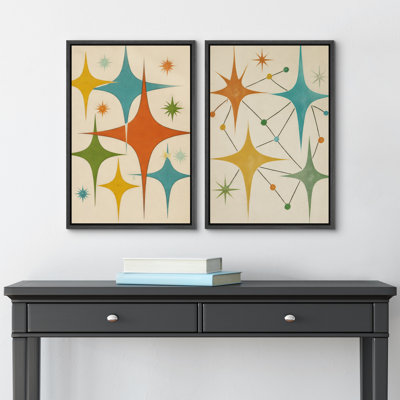 Reproduction d'art mural Mid-Century Starburst Atomic