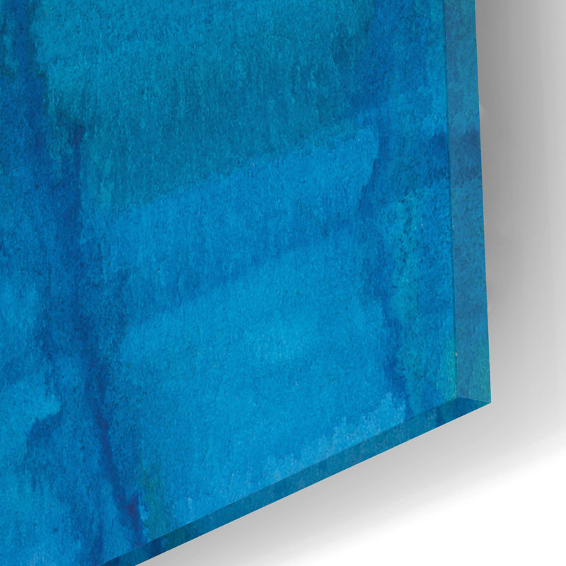  «Blue Jean Blues 2» par Alicia Longley, art mural en verre acrylique, 12 po x 12 po