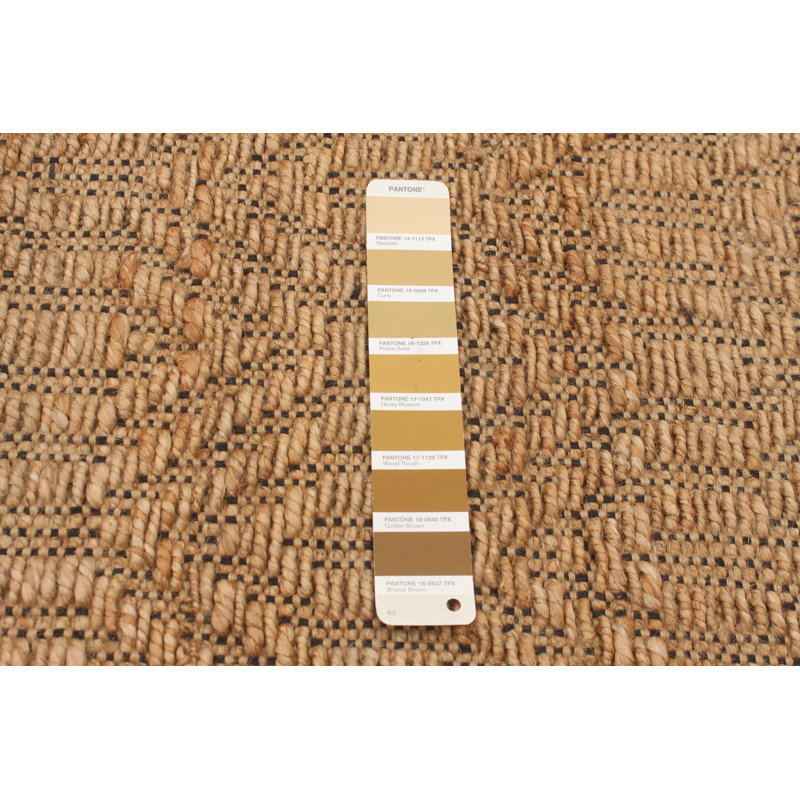 Tapis beige en jute tissé à plat à la main Rothwell
