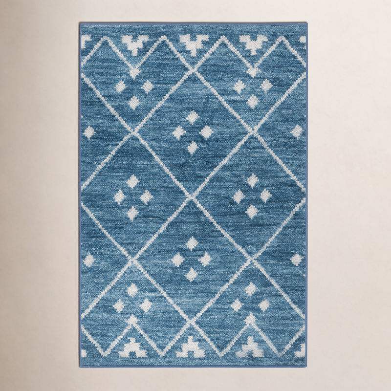 Kota Indigo Machine Washable Rug, Rectangle 8'6" x 11'6"