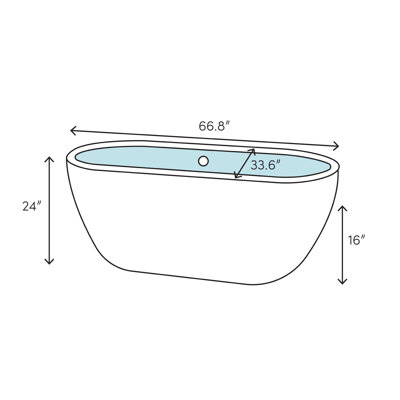 Royal 66.78'' x 33.62'' Bathtub