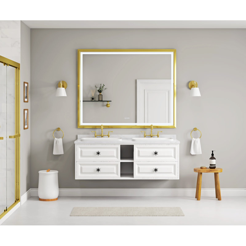 Miroir mural Daesia, Doré, 30 po x 48 po