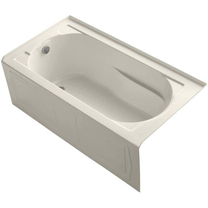 Devonshire 60" x 32" Alcove Soaking Acrylic Bathtub, Innocent Blush, Left
