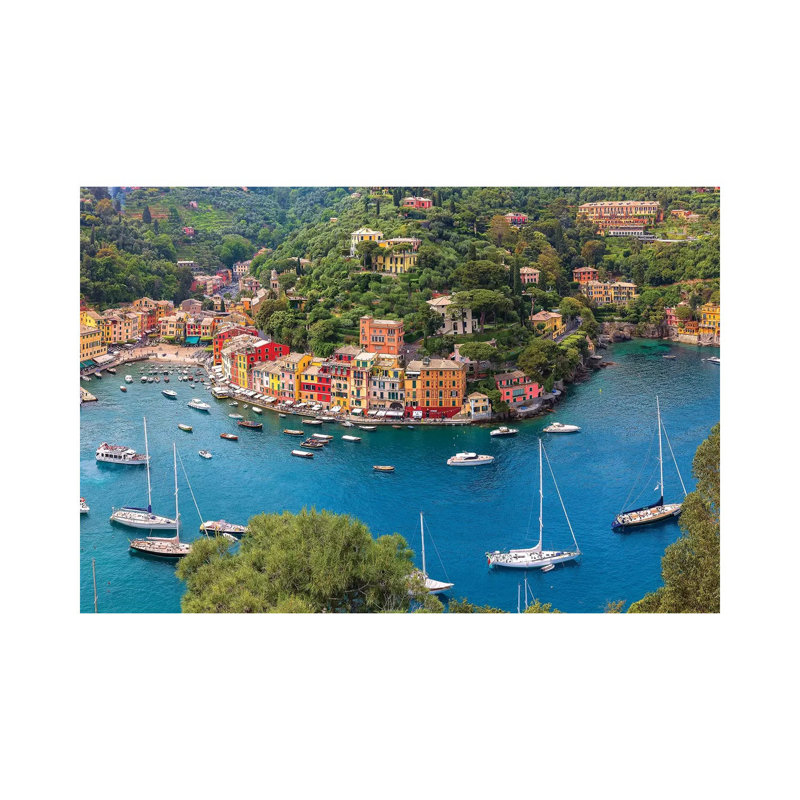Italy, Liguria, Portofino. Aerial View Of Town And Harbor. by Jaynes Gallery - Wrapped Canvas Gallery-Wrapped Canvas Giclée
