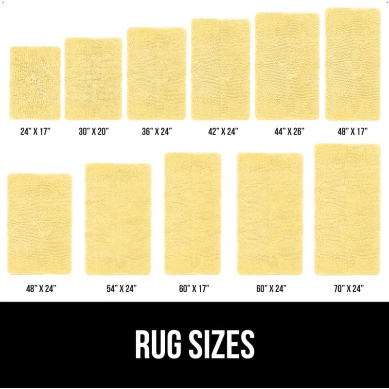 Tapis de bain 24 x 17 po, chenille épaisse et absorbante douce, tapis en microfibre à séchage rapide sur envers en caoutchouc, tapis lavables à la machine pour plancher de douche, tapis de bain pour salle de bain