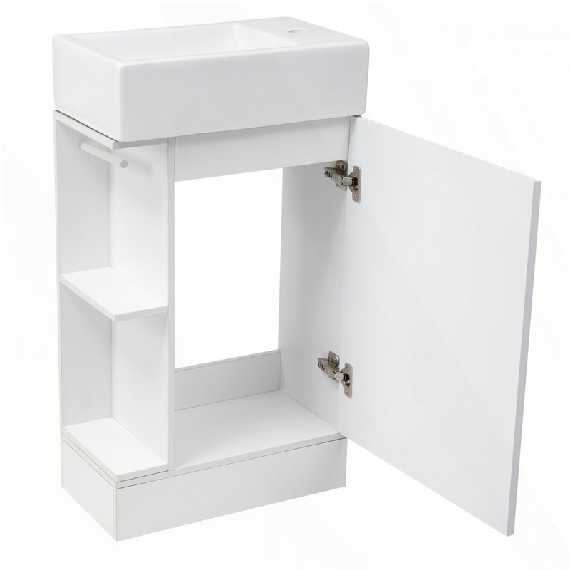 Meuble-lavabo 18,6 po avec lavabo, Blanc