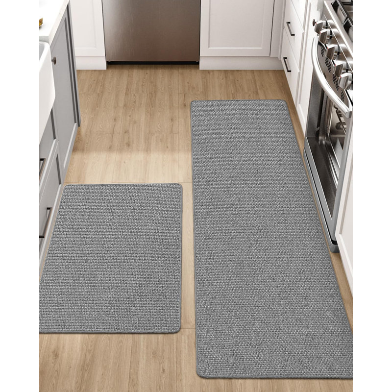 Absorbent Kitchen Runner Rugs Set of 2, Brown