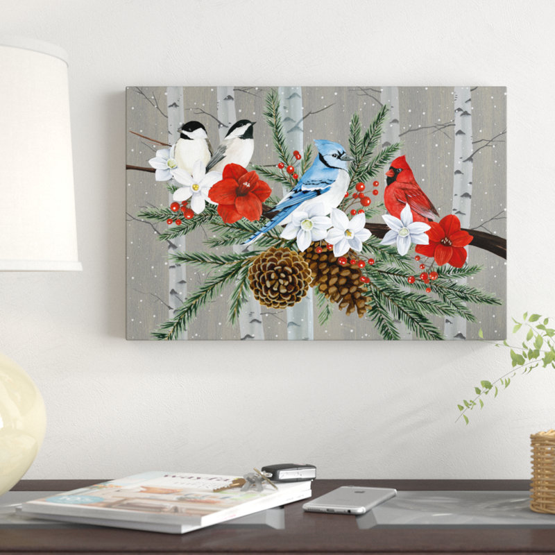 Birch Birds Collection A by Grace Popp - Graphic Art Print, 30cm H x 46cm W, Wrapped Canvas