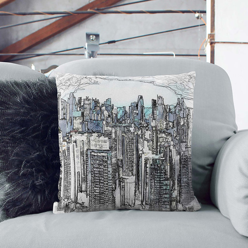 Square Cushion, 40cm H x 40cm W x 15cm D, Black