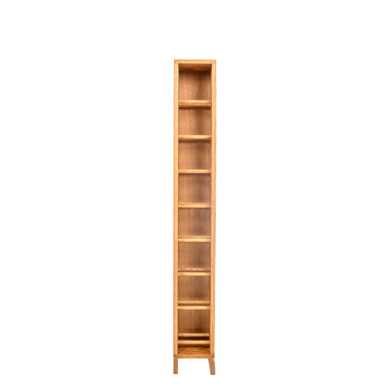 Dowel-Style Wooden CD Rack - 06W Series, Clear, 52" H x 7.25" W x 6.5" D
