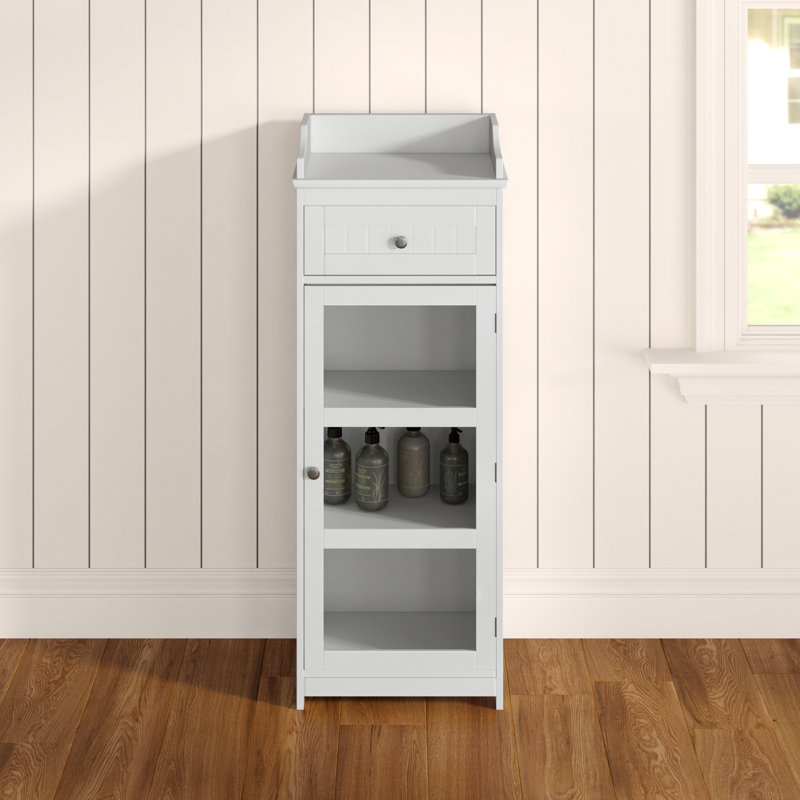 Solid Wood Freestanding Linen Cabinet
