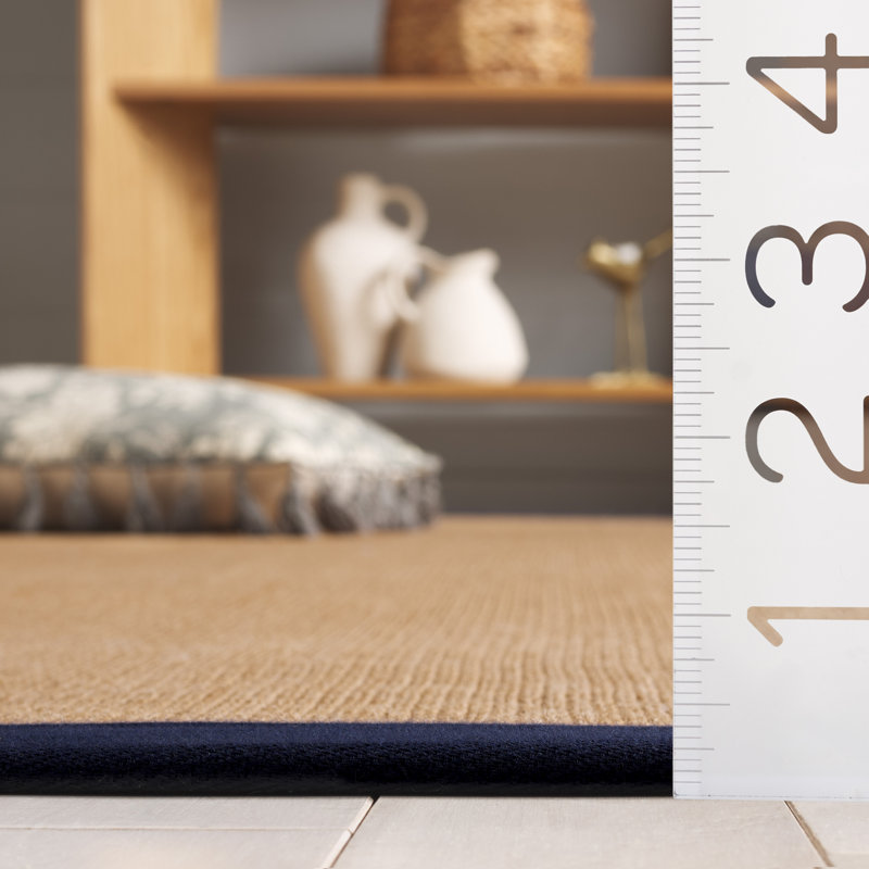 Natural Fiber Flat Weave Jute/Sisal; Latex; Cotton Solid Color Indoor Rug, Square 6'