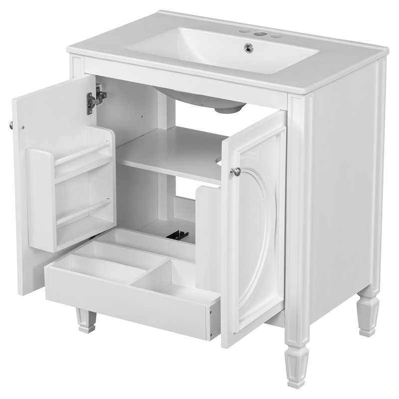 Meuble-lavabo 30 po avec lavabo, Blanc