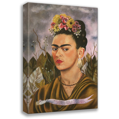 Autoportrait dédié au Dr Eloesser par Frida Kahlo, toile tendue avec châssis