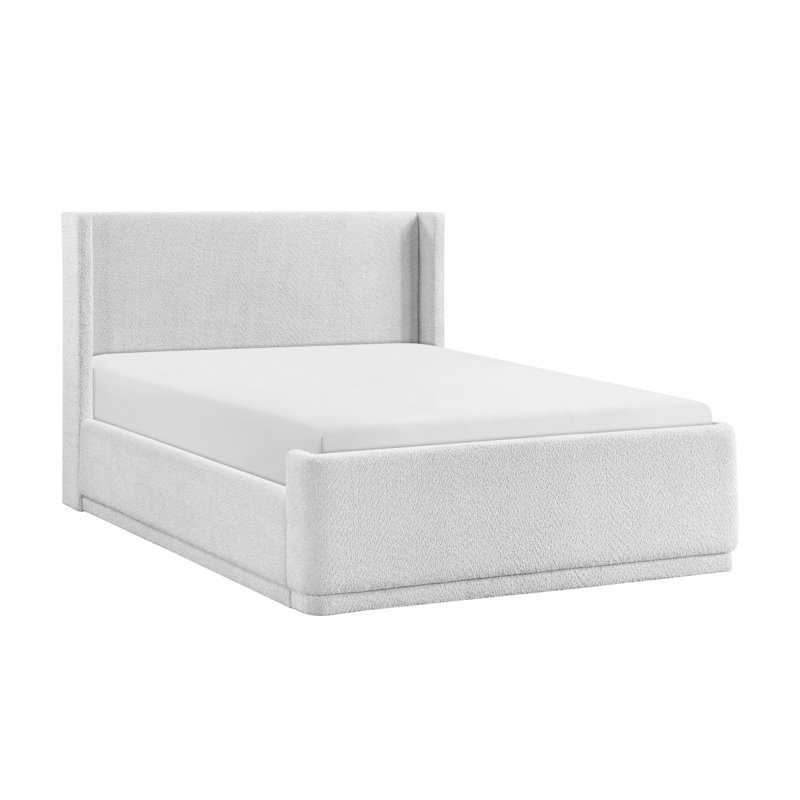 Zara Fully Upholstered Platform Bed, California King, Gray