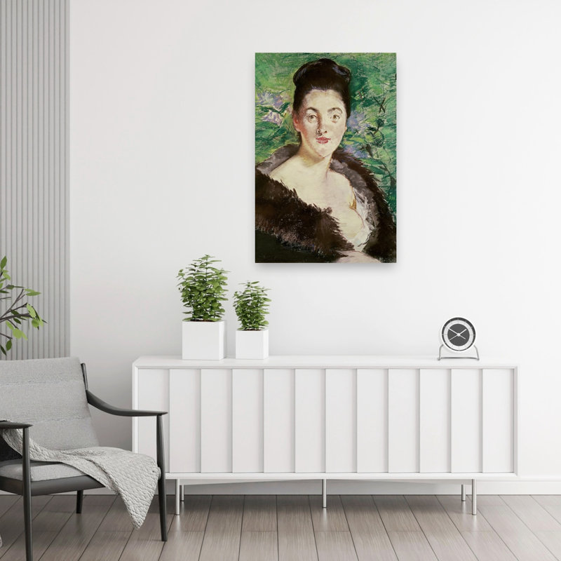 Woman In A Fur Coat Impressionist Abstract Contemporary Wall Art Print, 91.44cm H x 60.96cm W