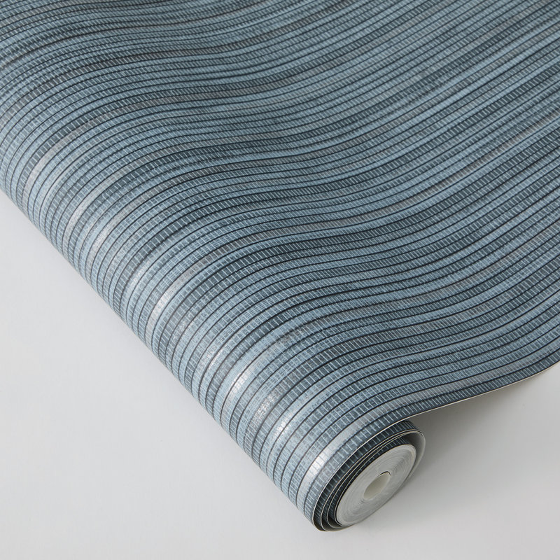 Marshawn 16.5' L x 20.5" W Textured Peel and Stick Wallpaper Roll, 16.5" L x 20.5" W, Blue