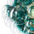 3-Light Gradual Teal Glass Bubble Globe Chandelier